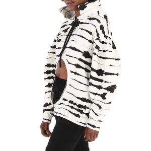 Burberry Ladies Monochrome Cut-out Detail Watercolor Print Cotton Hoodie NWT